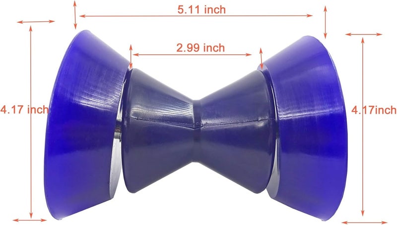 Wonwopn 3 Inch 4Inch Boat Trailer Roller Assembly Bow Stop Bell Roller with 1/2 Inch Shaft, 3 Inch Roller fits 3 Inch Bracket, 4 Inch Roller fits 4 Inch Bracket, Polyurethane - Image 2